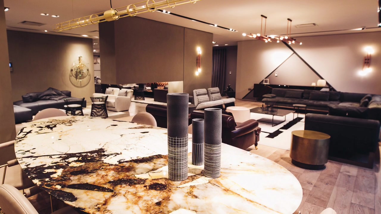 Backlit onyx table and luxury interior finishing by Dufit Dubai