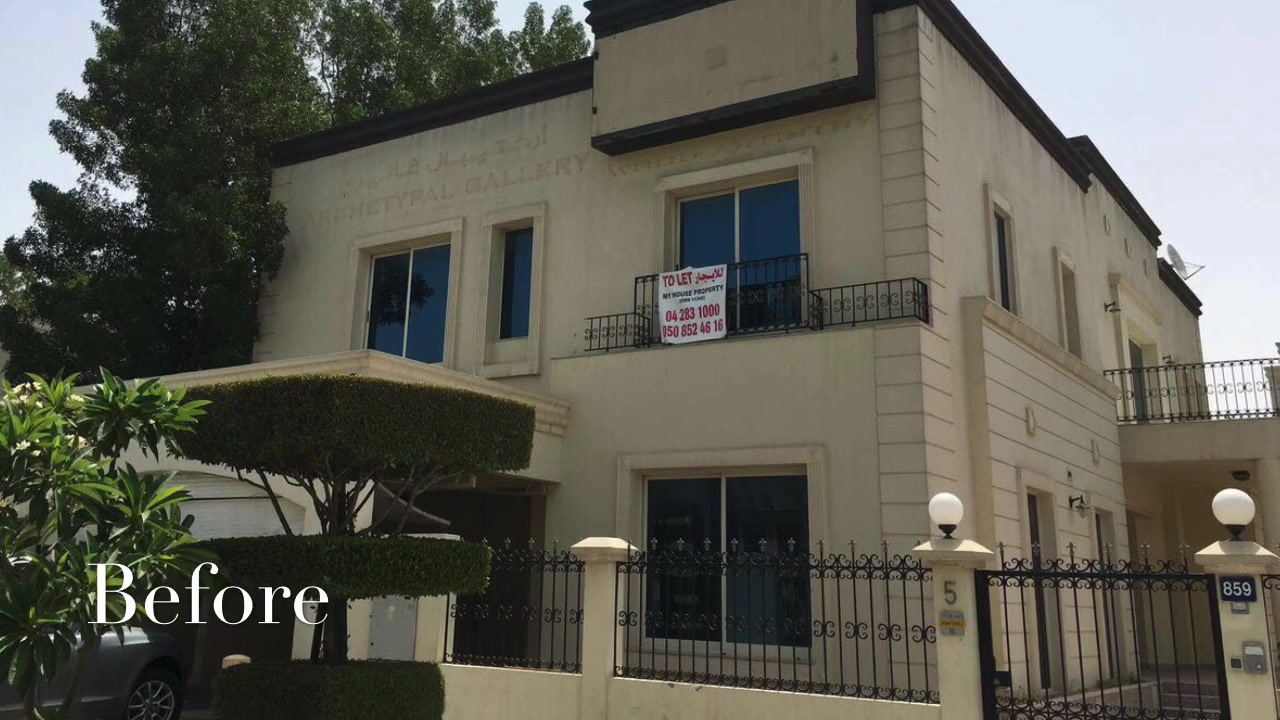 Twin villa in Jumeirah before renovation - traditional facade